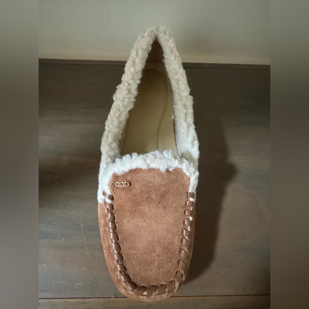 Michael Kors Eve Moccasin Slippers with Faux Shearling